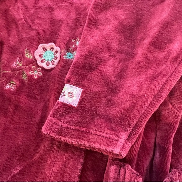 Vintage Carter’s Burgundy Red Velour Jumpsuit Baby Girl Size 9M - Picture 5 of 7
